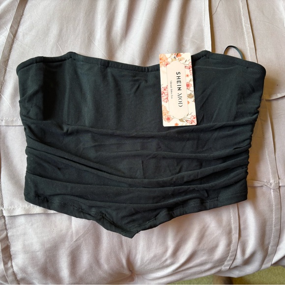 Shein Bandana Hem Black Tube Top - Picture 3 of 5